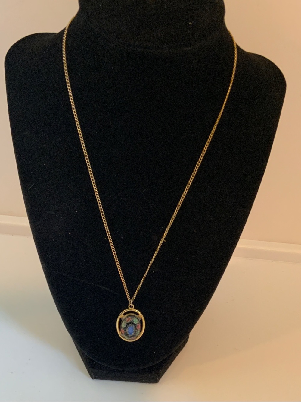Sarah Coventry Gold-Tone Necklace with Multicolor Floral Pendant